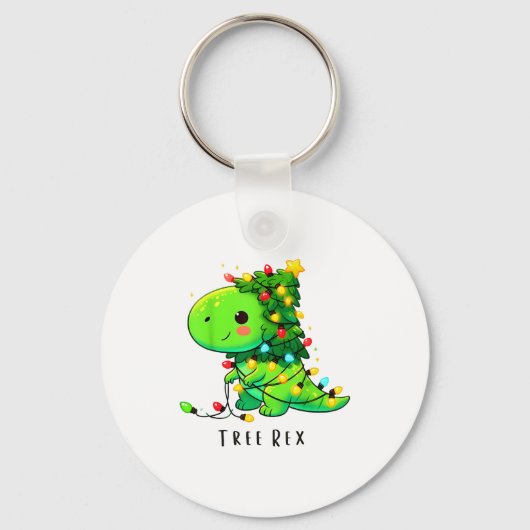 Dinosaur Christmas Tree Rex Pajamas Men Boys Xmas  Sleutelhanger (Voorkant)
