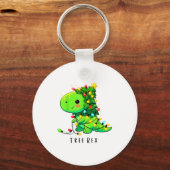 Dinosaur Christmas Tree Rex Pajamas Men Boys Xmas  Sleutelhanger (Voorkant)