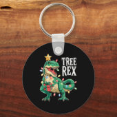 Dinosaur Christmas Tree Rex Pajamas Men Boys Xmas Sleutelhanger (Voorkant)