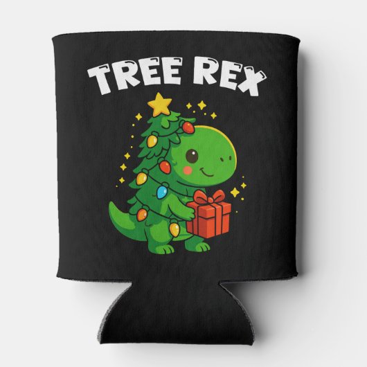 Dinosaur Christmas Tree T-Rex Cute Dino Xmas Party Blikjeskoeler (Achterkant)