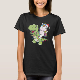 Dinosaur Christmas Unicorn Winter T-Rex Dino T-shirt