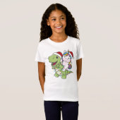 Dinosaur Christmas Unicorn Winter T-Rex Dino T-shirt (Voorkant volledig)