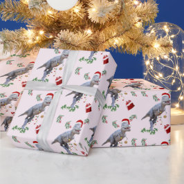 Dinosaur Christmas Wrapping Paper Roll Cadeaupapier