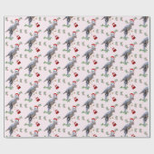 Dinosaur Christmas Wrapping Paper Roll Cadeaupapier (Vlak)