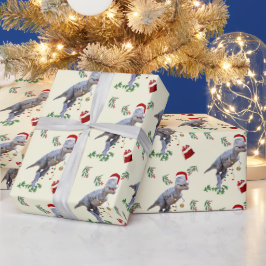 Dinosaur Christmas Wrapping Paper Roll Cadeaupapier