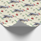 Dinosaur Christmas Wrapping Paper Roll Cadeaupapier (Hoek)