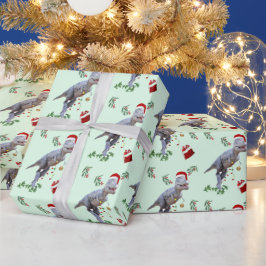 Dinosaur Christmas Wrapping Paper Roll Cadeaupapier