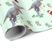 Dinosaur Christmas Wrapping Paper Roll Cadeaupapier (Rol Hoek)