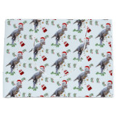 Dinosaur Christmas Wrapping Paper Roll Groot Cadeauzakje (Voorkant)