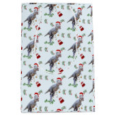 Dinosaur Christmas Wrapping Paper Roll Medium Cadeauzakje (Voorkant)
