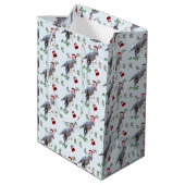 Dinosaur Christmas Wrapping Paper Roll Medium Cadeauzakje (Achterkant Gekanteld)