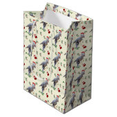 Dinosaur Christmas Wrapping Paper Roll Medium Cadeauzakje (Voorkant Gekanteld)