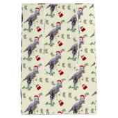 Dinosaur Christmas Wrapping Paper Roll Medium Cadeauzakje (Achterkant)