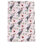 Dinosaur Christmas Wrapping Paper Roll Medium Cadeauzakje (Voorkant)