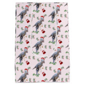 Dinosaur Christmas Wrapping Paper Roll Medium Cadeauzakje (Achterkant)