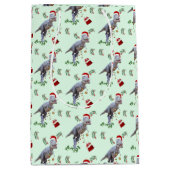 Dinosaur Christmas Wrapping Paper Roll Medium Cadeauzakje (Voorkant)