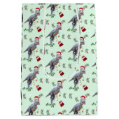 Dinosaur Christmas Wrapping Paper Roll Medium Cadeauzakje (Achterkant)