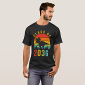 Dinosaur Class Of 2036 First Day Kindergarten Boys T-shirt (Voorkant volledig)