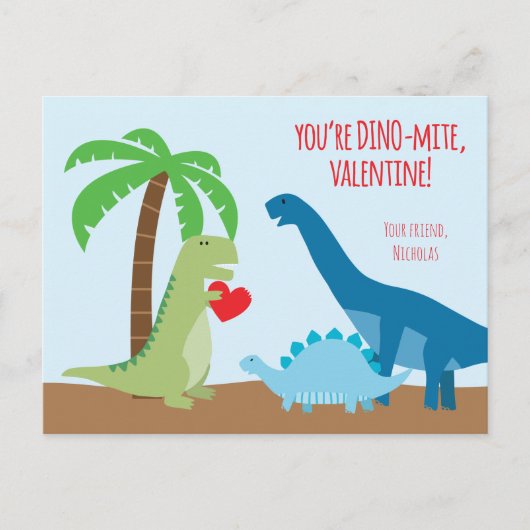 Dinosaur Class Valentijn-kaarten - T-Rex Feestdagenkaart (Voorkant)