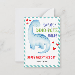 Dinosaur Classroom Mini Valentijnsdag Kaart Kinder Notitiekaartje
