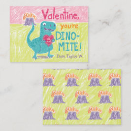 Dinosaur Classroom Valentijn Note Kaart Notitiekaartje