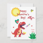 Dinosaur Classroom Valentijnsdag Kaarten Notitiekaartje (Voorkant)