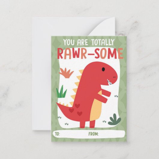 Dinosaur Classroom Valentine's Day Card Notitiekaartje (Voorkant)