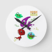 Dinosaur Clock Ronde Klok (Voorkant)