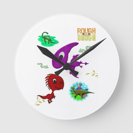 Dinosaur Clock Ronde Klok (Voorkant)