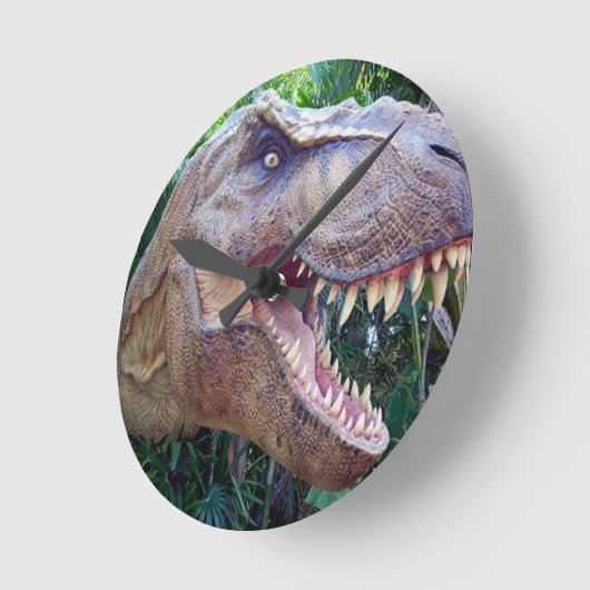 Dinosaur Clock Ronde Klok (Hoek)