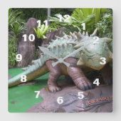 Dinosaur Clock Vierkante Klok (Voorkant)