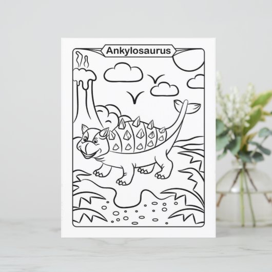 Dinosaur Coloring Page - Ankylosaurus (Staand voorkant)