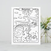 Dinosaur Coloring Page - Baryonyx (Staand voorkant)