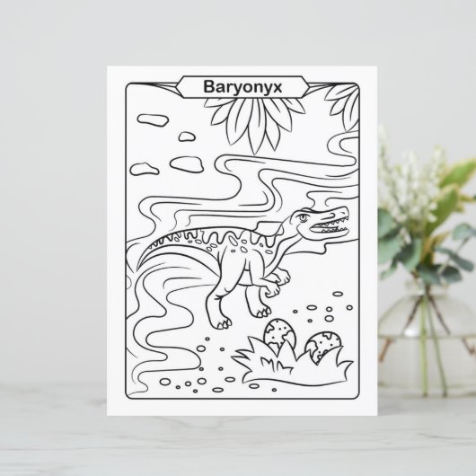 Dinosaur Coloring Page - Baryonyx (Staand voorkant)