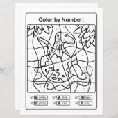 Dinosaur Coloring Page by number - Baby Dino Egg (Voorkant / Achterkant)