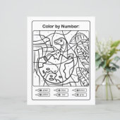 Dinosaur Coloring Page by number - Baby Dino Egg (Staand voorkant)