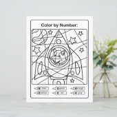 Dinosaur Coloring Page by number - Dino Astronaut (Staand voorkant)