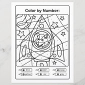 Dinosaur Coloring Page by number - Dino Astronaut (Voorkant)