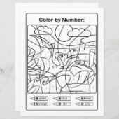 Dinosaur Coloring Page by number - Pterodactyl (Voorkant / Achterkant)