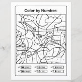 Dinosaur Coloring Page by number - Pterodactyl (Voorkant)