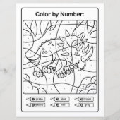 Dinosaur Coloring Page by number - Rhinoceratops (Voorkant)