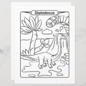 Dinosaur Coloring Page - Diplodocus (Voorkant / Achterkant)