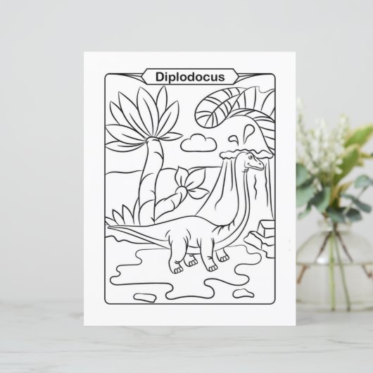 Dinosaur Coloring Page - Diplodocus (Staand voorkant)