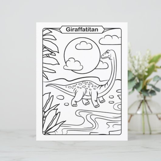 Dinosaur Coloring Page - Giraffatitan (Staand voorkant)