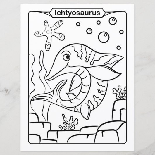 Dinosaur Coloring Page - Ichtyosaurus (Voorkant)