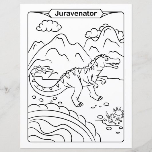 Dinosaur Coloring Page - Juravenator (Voorkant)