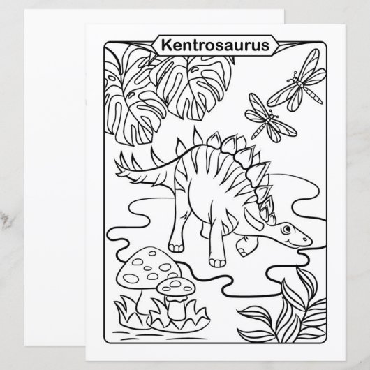 Dinosaur Coloring Page - Kentrosaurus (Voorkant / Achterkant)