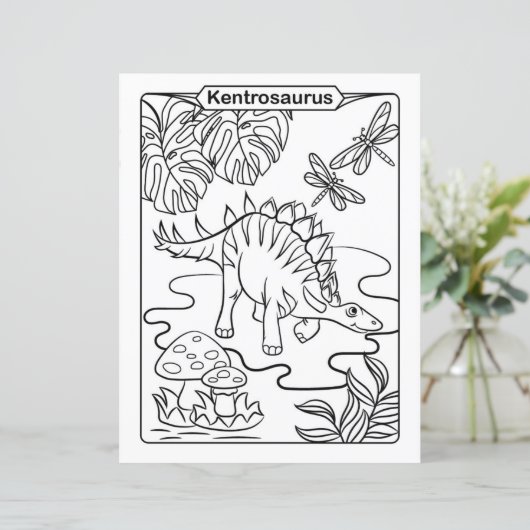 Dinosaur Coloring Page - Kentrosaurus (Staand voorkant)