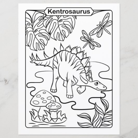 Dinosaur Coloring Page - Kentrosaurus (Voorkant)