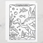 Dinosaur Coloring Page - Liopleurodon (Voorkant / Achterkant)